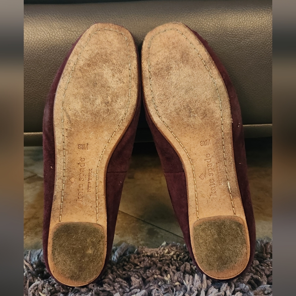 Kate spade burgundy suede flats - Picture 3 of 6